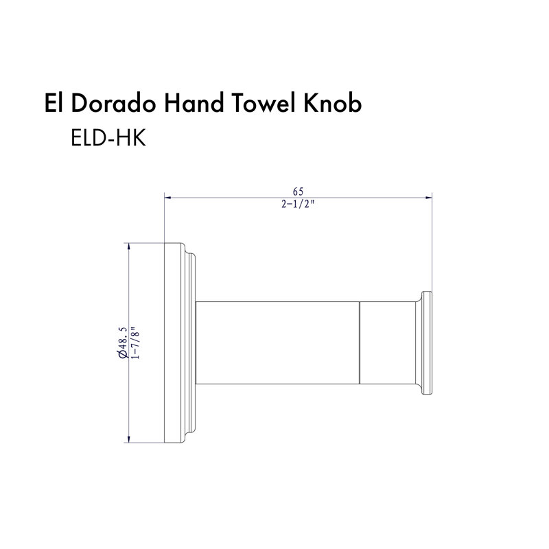 Crochet pour serviette ZLINE El Dorado, Métal industriel