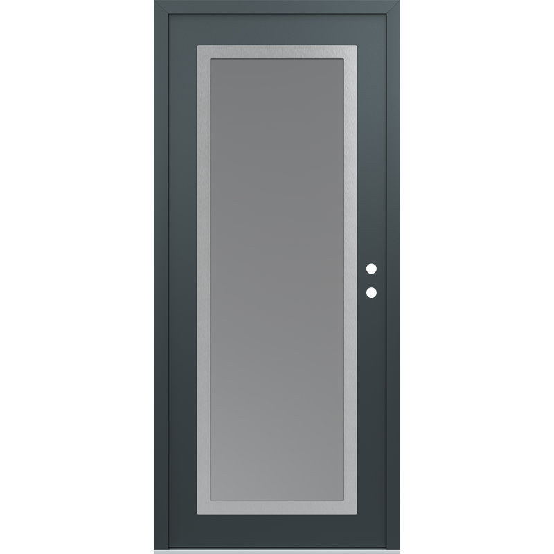 Porte d'entrée avant à panneau С1 panneau acier argenté anthracite / anthracite, Gauche, Gelé