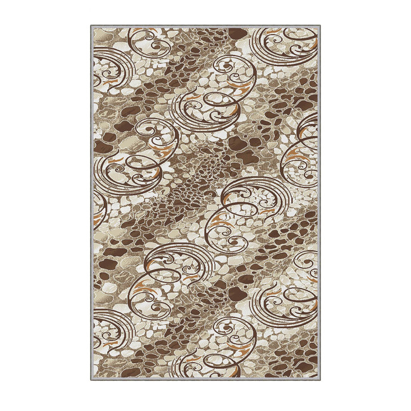 Stylish Woven Carpet (3.9 x 4.0 ft), 100% Polyester, Pile Height: 0.3 in | Antibacterial & Non-Slip Underside, 3D Digital Printing | Machine Washable, Perfect for Home Décor, Living Room & Bedroom Use