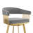 Robinett Modern Swivel Counter or Bar Height Bar Stool with Arms and Open Low Back in Metal and Faux Leather-729508077-729508073