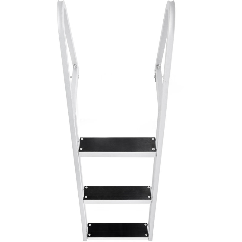 VEVOR Aluminum Dock Ladder Boat Dock Ladder Removable 5 Steps with 350lbs Load, 4 ft