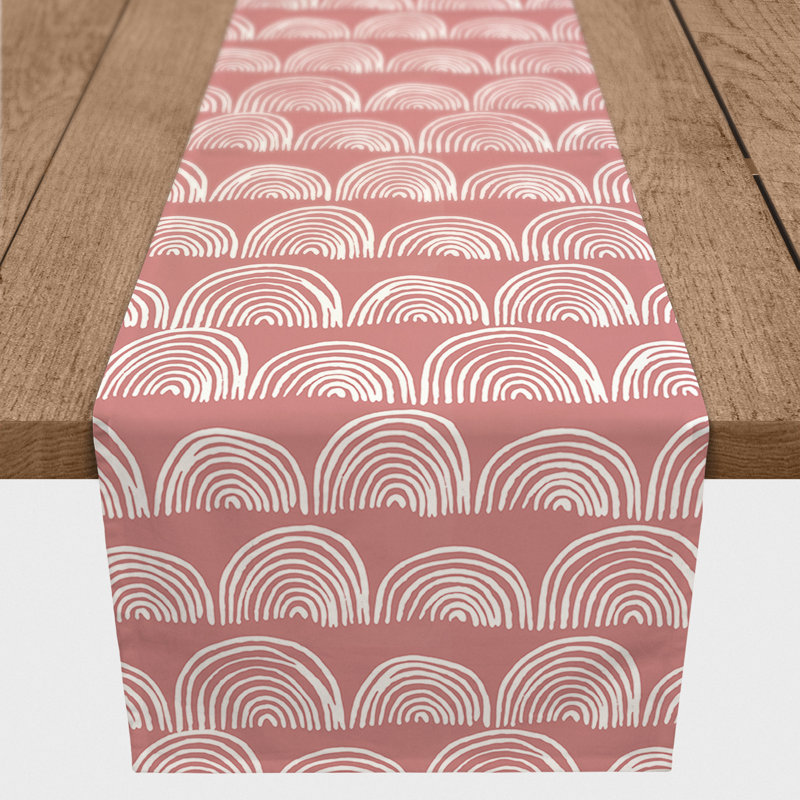 Chemin de table rectangulaire en polyester Bollen, 90 po x 16 po, Rose