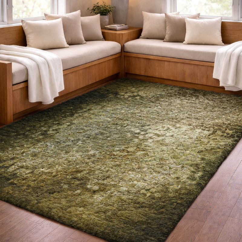 Tapis à poil long de qualité supérieure lavable à la machine ADS565, Brown, 9' x 12'