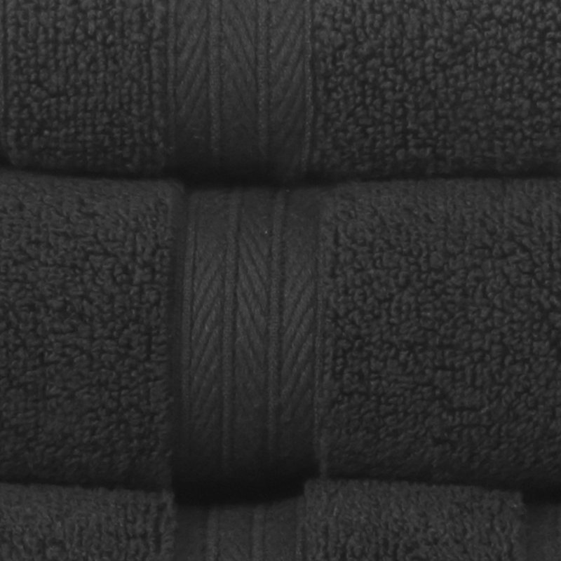 Elegance Essentials 550GSM 100% Cotton Zero Twist Super Absorbent Wash Cloth (Set of 12) - 13"x13", Black