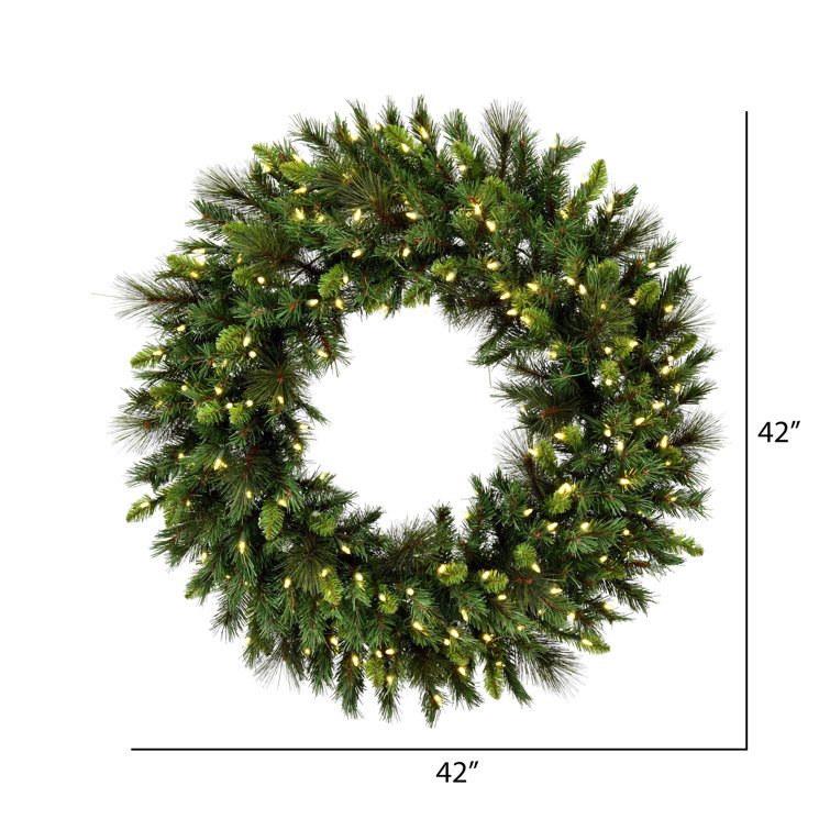 Bangor Mixed Pine Lighted Wreath & Reviews | Birch Lane