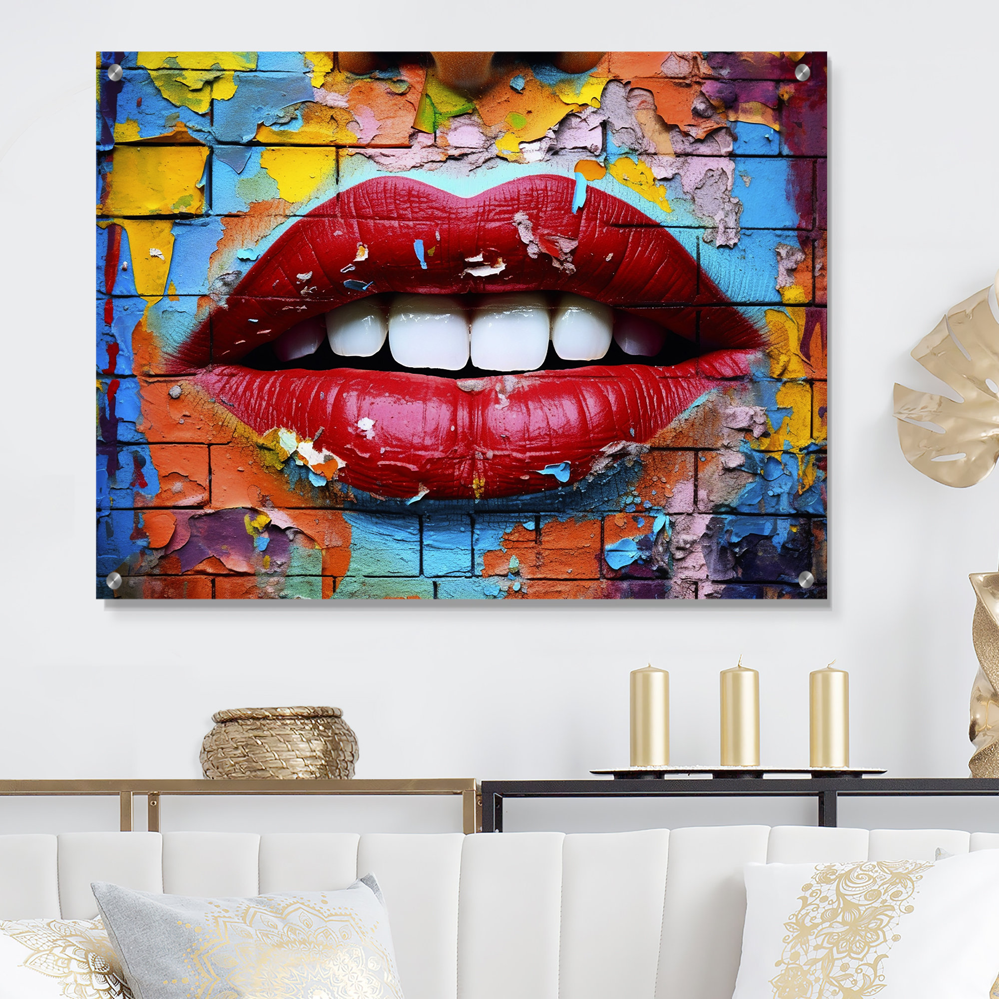 Mercer41 Graffiti Lips - Fashion Acrylic Wall Art Decor - Wayfair Canada