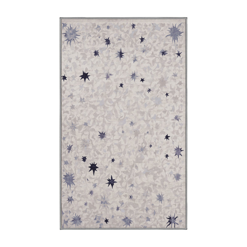 Tapis gris lavable à la machine, Rectangle 7 pi x 9 pi