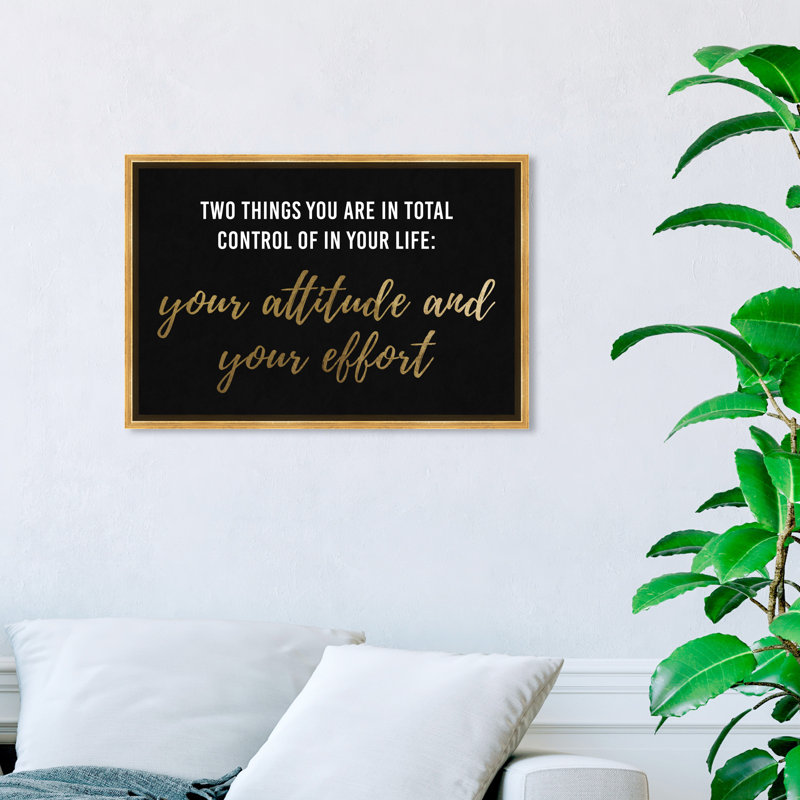 «Attitude and Effort», reproduction d'art sur toile, H 16 po x l 24 po, Toile encadrée, Doré