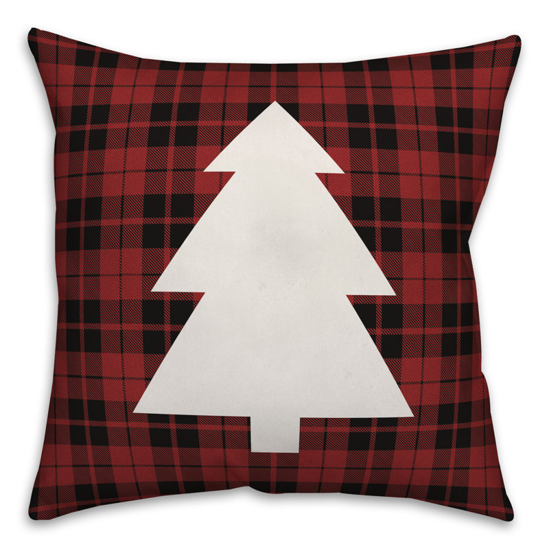 Plaid Pillow Cover, 16" x 16", Polyester/Polyfill