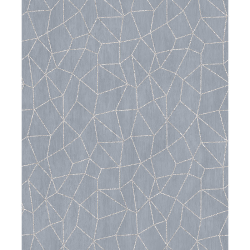 Robbin 10m x 53cm Textured Metallic Finish Wallpaper Roll, Blue/Grey