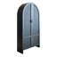 Armoire en bois avec portes en rotin