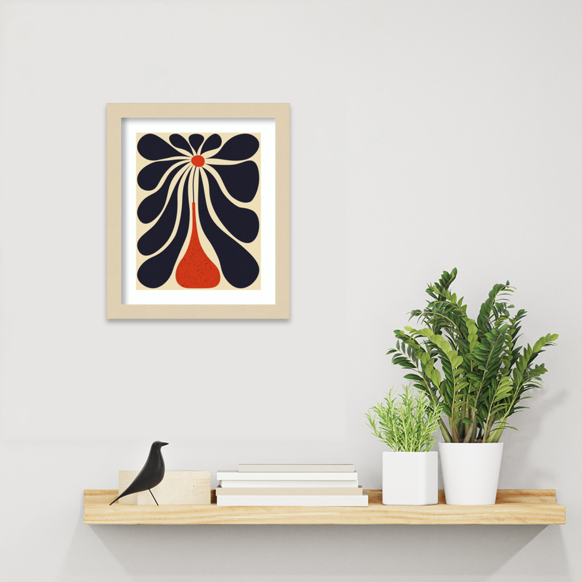 Lazy Flower by Alisa Galitsyna Wood Framed Wall Art Print, Brown Framed, 13" H x 11" W