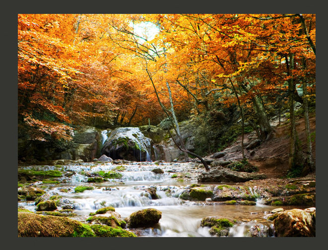 Autumn - Waterfall 2.7m x 350cm Wallpaper, 300 cm L x 231 cm W
