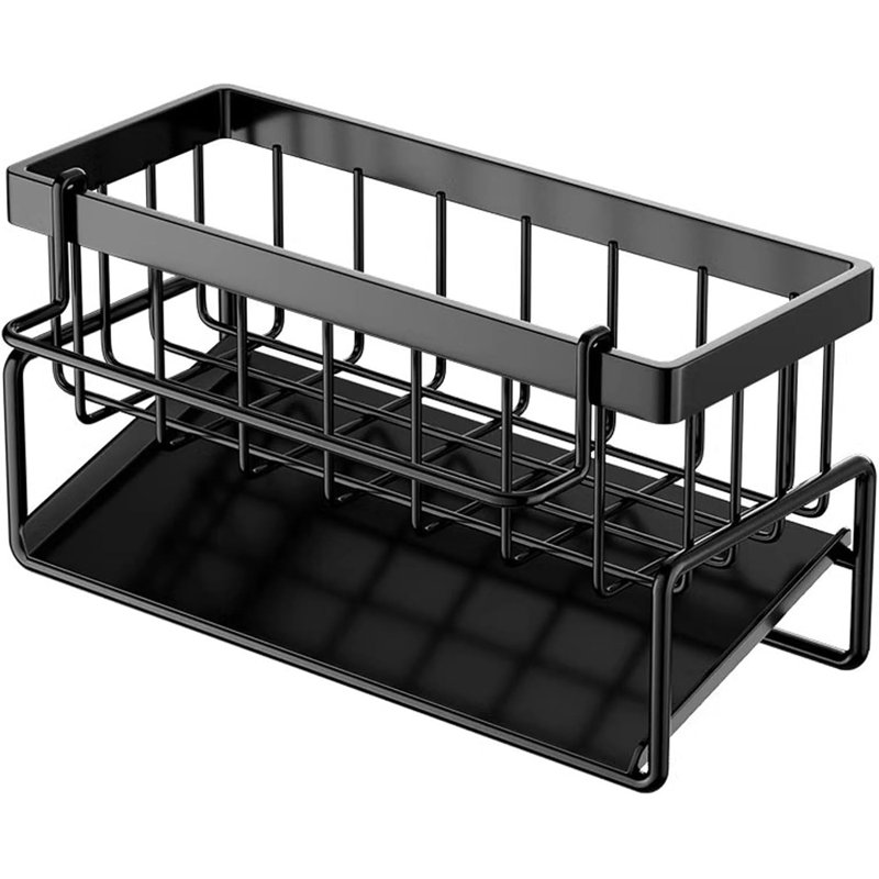 Organisateur de bac d'évier - Support en acier inoxydable antirouille avec plateau de drainage pour la cuisine et la salle de bain