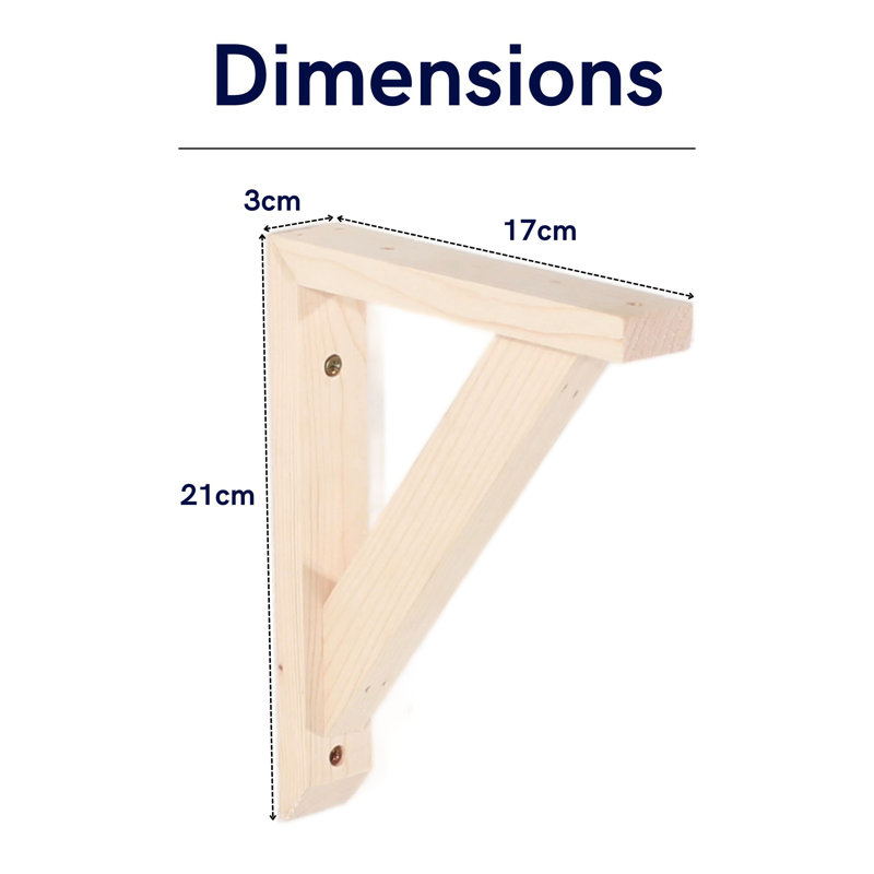 Set of 2 Small Pre-Sanded Cantilever Brackets, DIY Pair, Pine Wood, Small