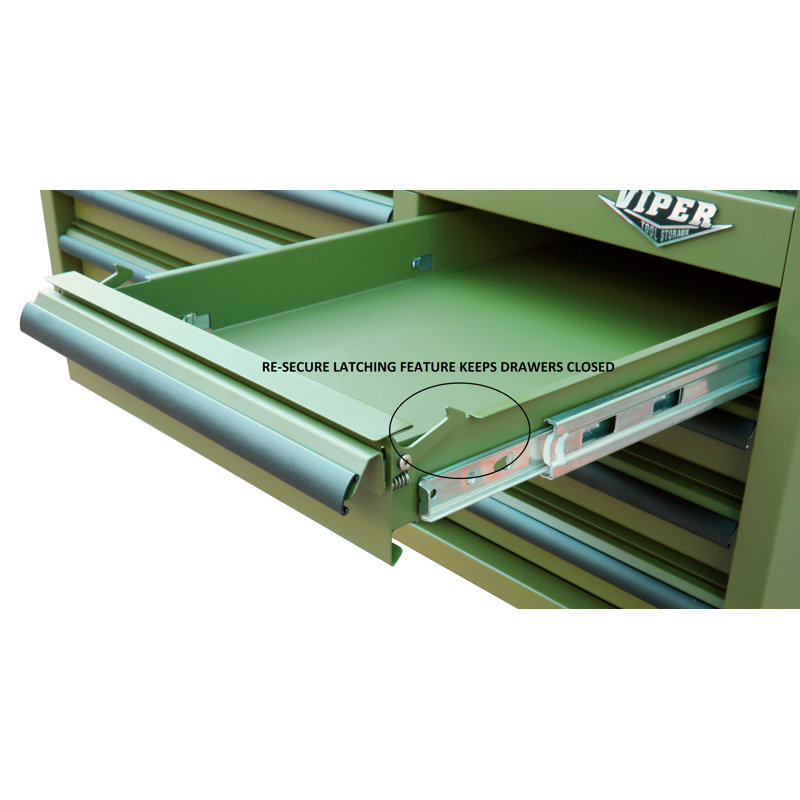 41.5'' W 6 -Drawer Steel Bottom Rollaway Chest with Wheels, Army Green