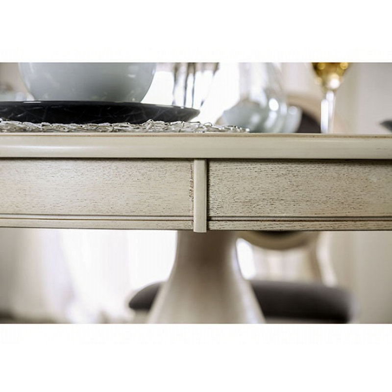 Table de salle à manger Dezirae, Blanc antique