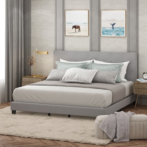 Winston Porter Carlester Upholstered Platform Bed & Reviews | Wayfair