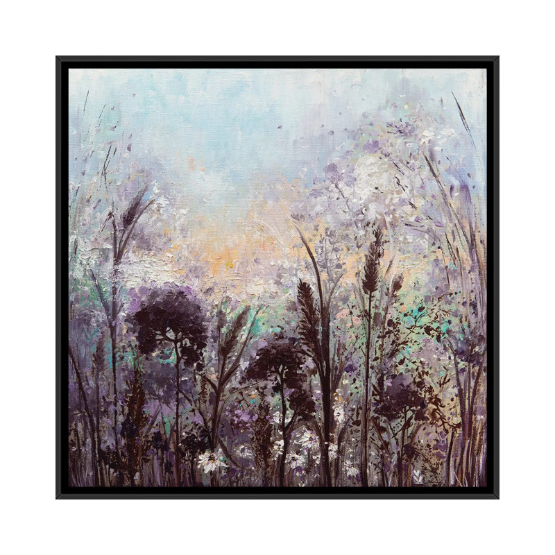 Spring Meadow by Vlada Koval - Painting on Canvas, 66.04 cm H x 66.04 cm W, Black Framed