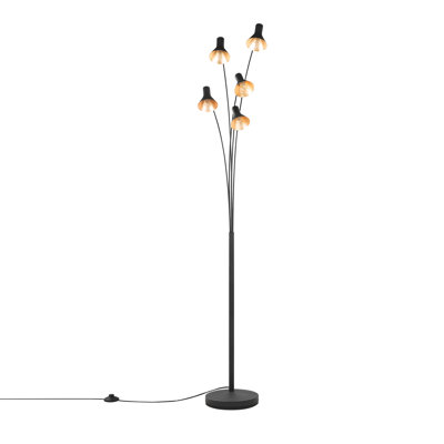 Aledo 205cm Black Arched Floor Lamp