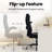 Eliyahna Heavy Duty Design High Back Ergonomic Executive Office Chair with Flip-up Armrests-106361610