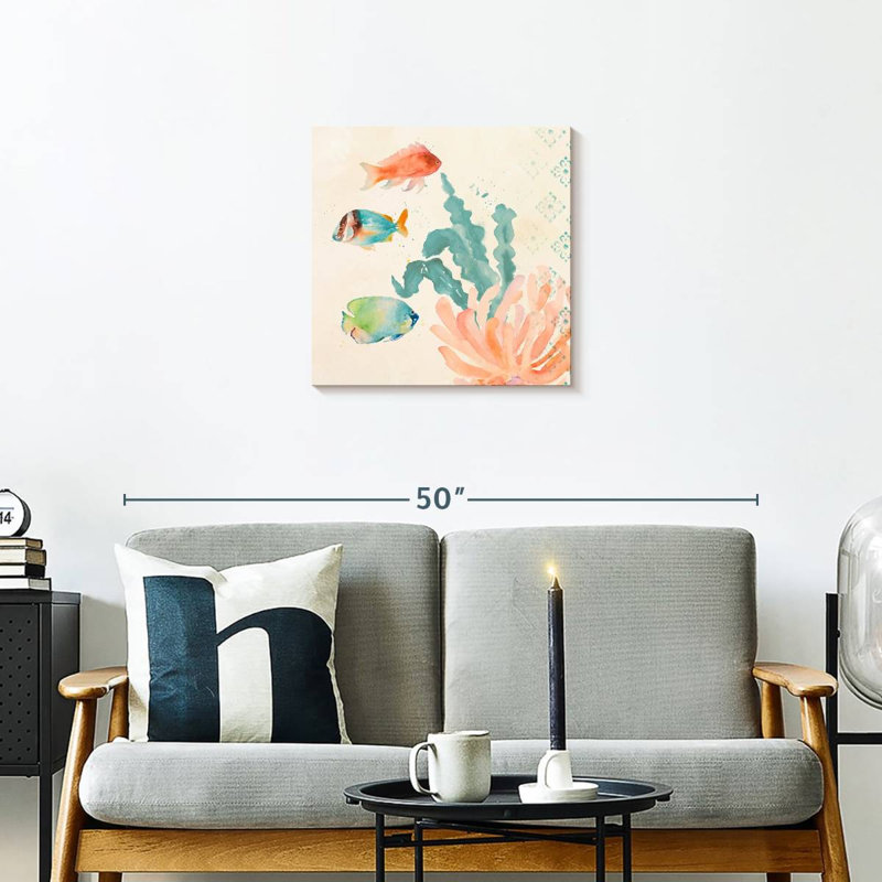 Bramley tropical sarcelle corail Medley I, H 20 po x l 20 po