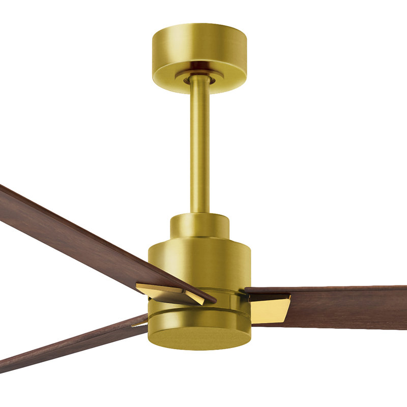 Ventilateur de plafond Alessandra, Noyer, Laiton brossé