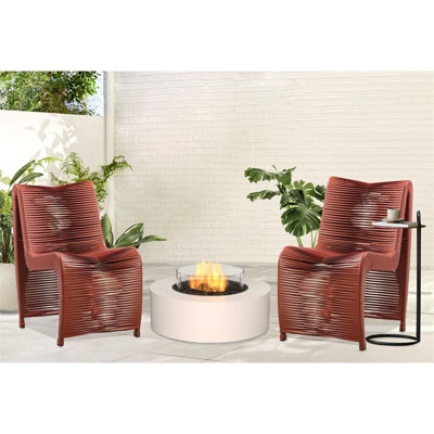  Chaises de patio en fer rouge terre cuite (ensemble de 2)