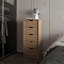 Commode mince à 5 tiroirs pour petits espaces - Commode en bois d'ingénierie moderne, beige
