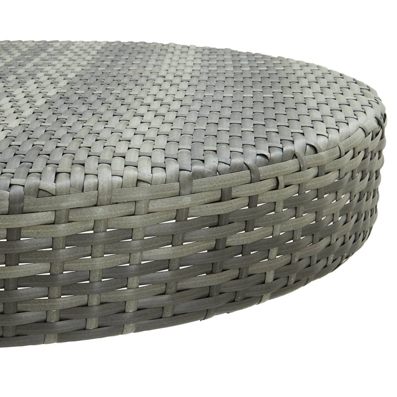 Table de bar en rotin, Gris, 29,7 po x 41,7 po (diamètre x H)