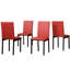Chaises de salle à manger en métal et cuir rouge, avec 4 chaises polyvalentes au fini enchanteur-786668277