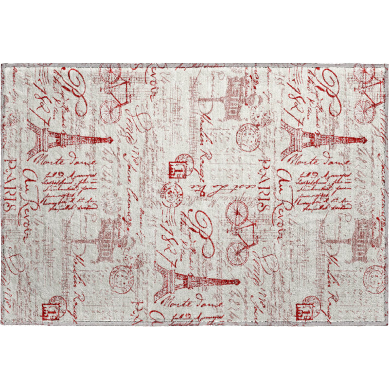 Premium Machine Washable Mayfield AMF2209 novelty Rug, 1'8" x 2'6", Red