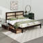 Structure de lit en caoutchouc et bois avec deux tiroirs de rangement-892477763-892477761