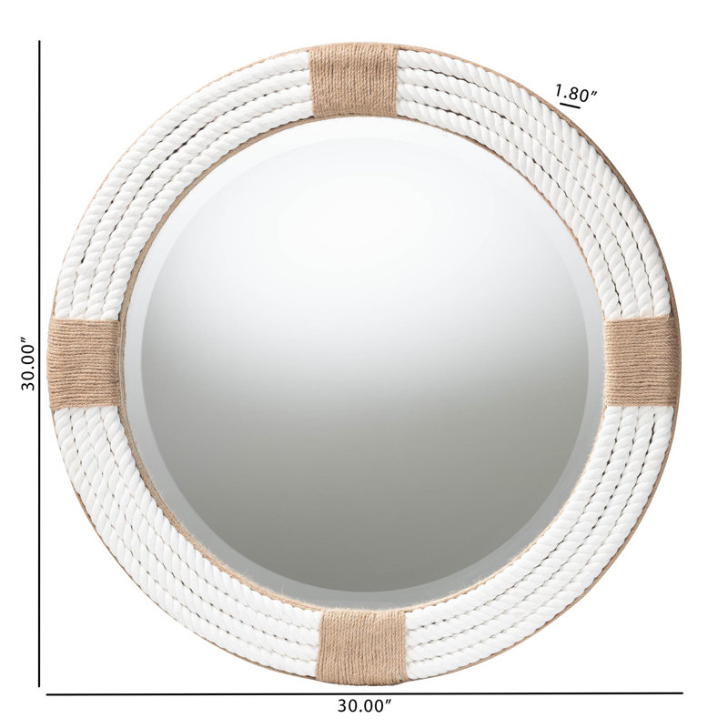 Miroir rond en corde tissée