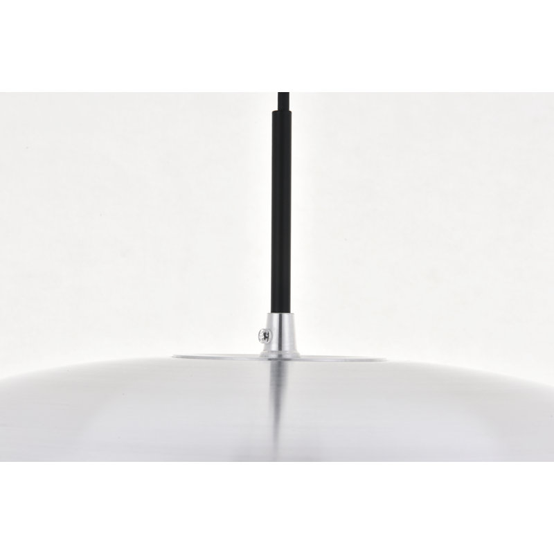 Luminaire suspendu pour dôme simple 1 lumières Granier, Nickel brossé / noir
