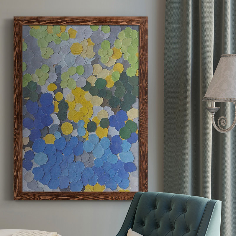«Lake Como Garden» par Coco Good, reproduction sur toile, H 43,5 po x l 31,5 po x P 1 po, Cadre érable