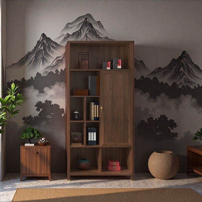 New Chinese Classic Retro Bookcase