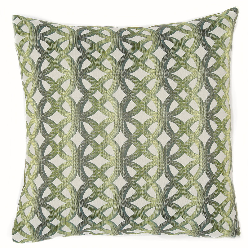 Geometric Feather Throw Pillow, Jade