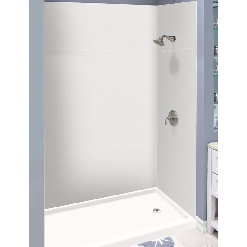 Paroi de douche à 6 panneaux avec tube adhésif en silicone l 60 po x P 36 po Expressions, Gris