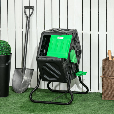 17.2 Gallons Plastic Outdoor Tumbler Composter with Latching Lid