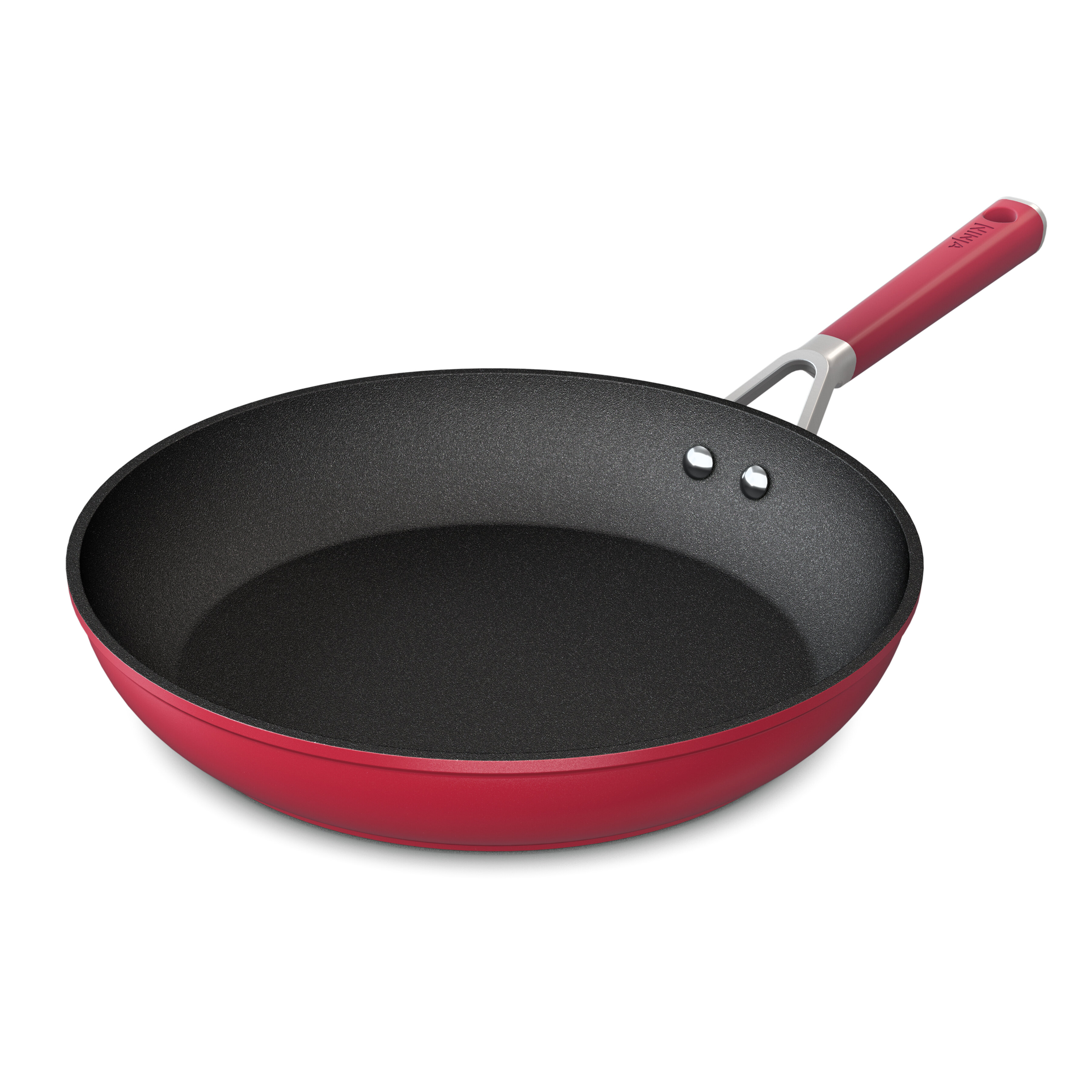 Better Chef 10 Inch Red Aluminum Deep Frying Pan with Glass Lid