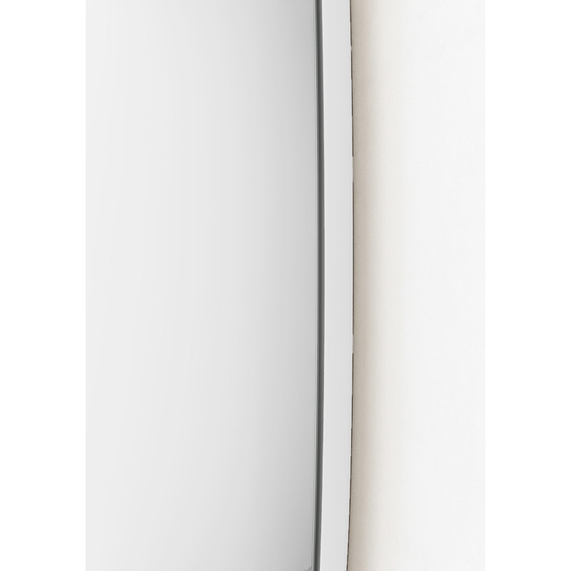 Round Framed Wall Mounted Accent Mirror, White, 127 cm H x 127 cm W