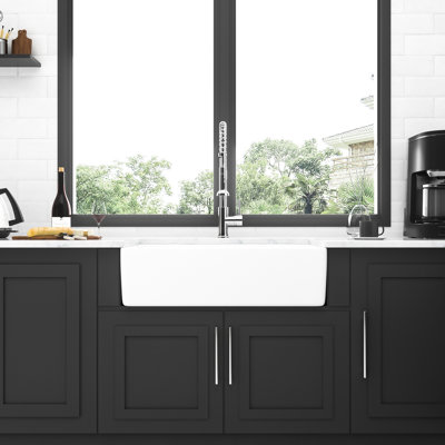 32 Inch Ceramic Double Bowl Kitchen Sink - White, Scratch , Stain Heat To 550 Degrees, Graceful 32" White And Tolerant Enchanting