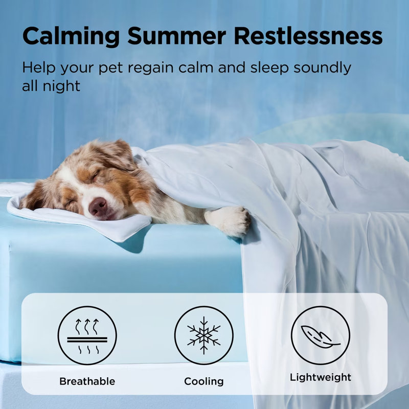 Tapis de refroidissement de literie lavable pour animaux de compagnie, couverture d'été respirante Air-Core avec toucher froid pour chiens et chats