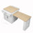 82.7 inch Kitchen Island with Extendable Dining Table for 4-6 Person,Two-tone Kitchen Table with Double-sized Storage, Power Outlet, Kitchen island with Storage 2 Drawers 2 Side Open Shelves,White-1782026530