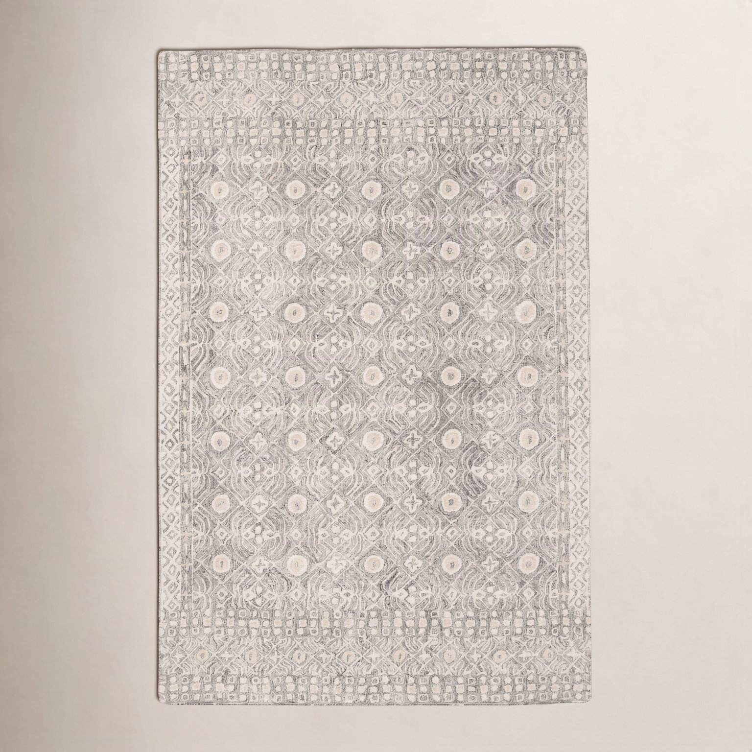 Stalder Ivory Hand-Tufted Wool Rug, Rectangle 8' x 10'