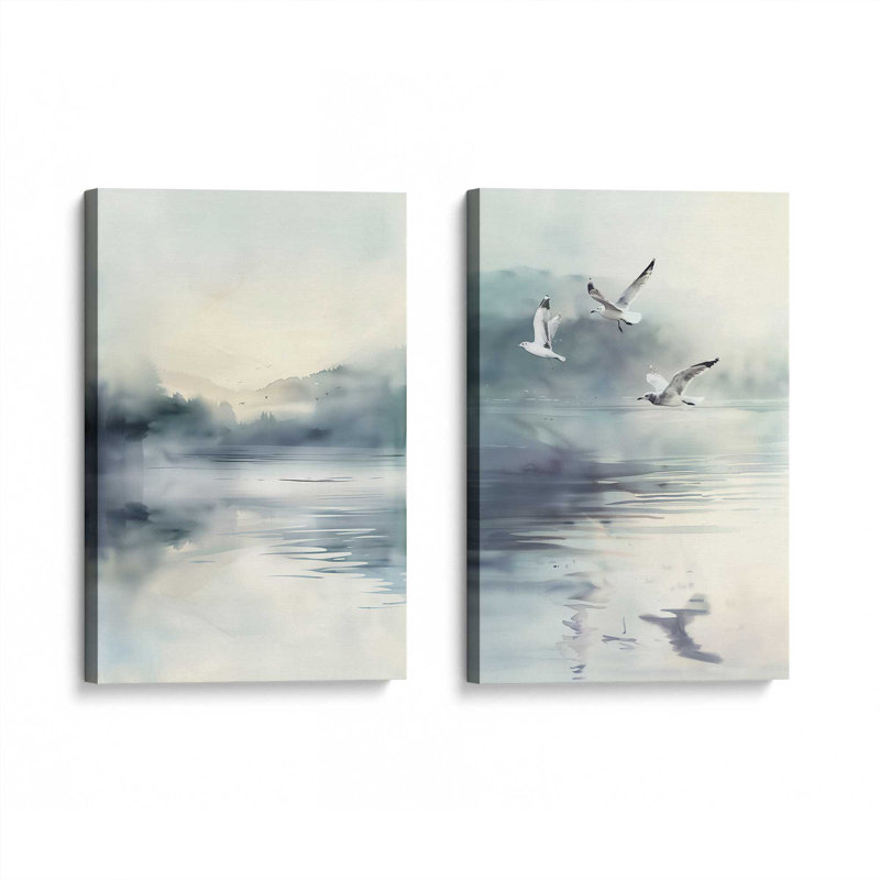Ensemble de 2 impressions sur toile Misty Soar, Toile tendue, H 30 po x l 40 po x P 1,25 po