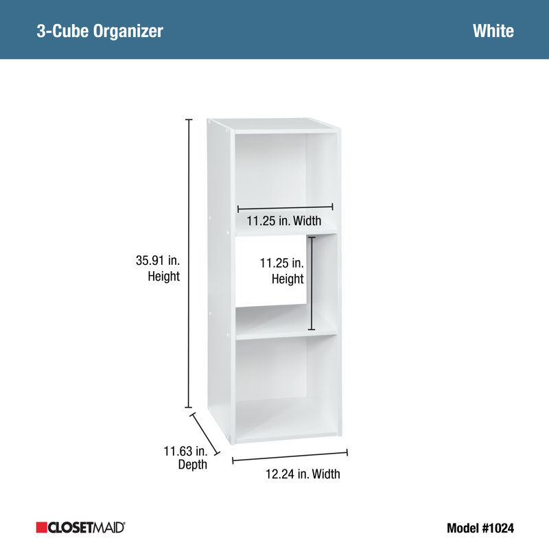White 3-Cube Organizer Shelf Unit