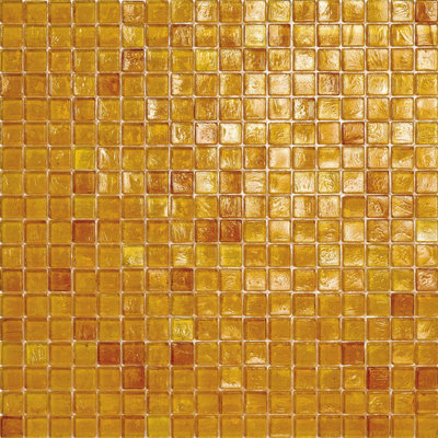 Amber 5/8" x 5/8" Glass Mosaic