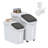 Airtight 2 Piece Food Storage Container Set (11.4 & 5.8 Gal) with Wheels, Measuring Cup & Viewing Window